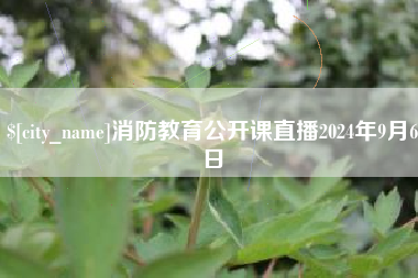 吕梁消防教育公开课直播2024年9月6日