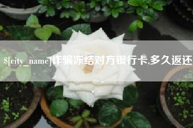吕梁诈骗冻结对方银行卡,多久返还