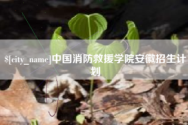 吕梁中国消防救援学院安徽招生计划