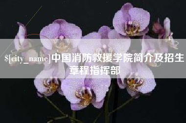 吕梁中国消防救援学院简介及招生章程指挥部