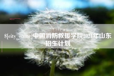 吕梁中国消防救援学院2021年山东招生计划