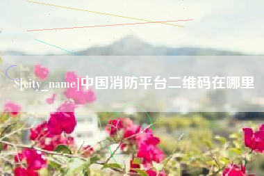 吕梁中国消防平台二维码在哪里
