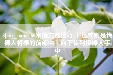 吕梁60米接力赛技巧-下压式则是传棒人将棒的前部由上向下传到接棒人手中